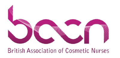 Logo of the British Association of Cosmetic Nurses featuring stylised pink text "bacn" with a ribbon design.