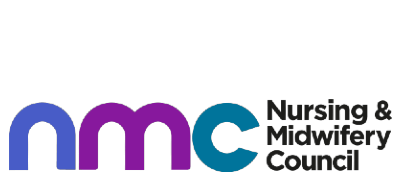 Logo of the Nursing & Midwifery Council (NMC), featuring the acronym 'nmc' in lowercase multicoloured letters.